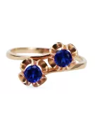 Vintage craft Ring Sapphire Original Vintage 14K Rose Gold vrc266r